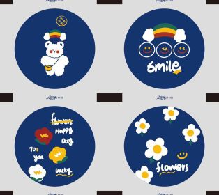 Milk Tea Soy Milk Plastic Cup Sealing Film (Option: Blue Bear)